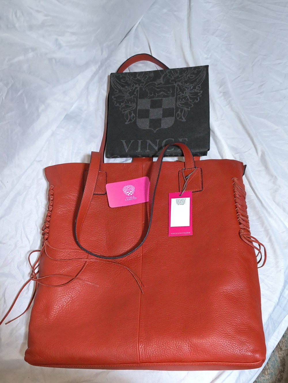 Beautiful Red Rock Vince Camuto Jayde Tote, All New With Tags,Dust Bag Included